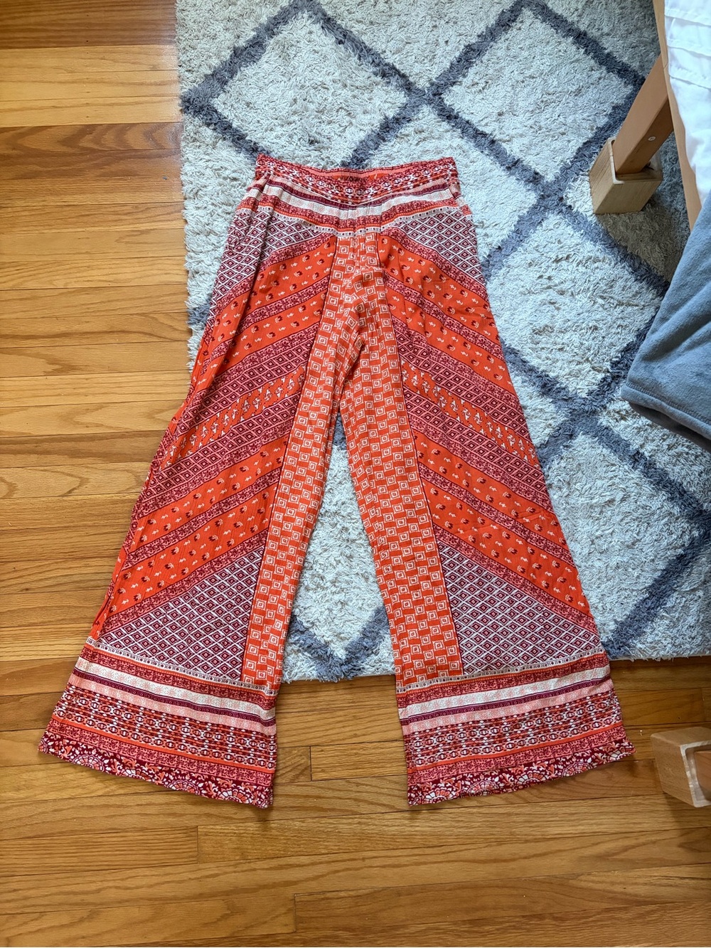 Earthbound Wide-Leg Printed Pants |Orange